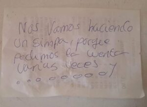 a note on a receipt 