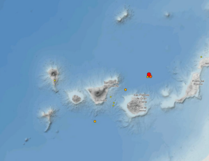 Map of the Canary Islands where the earthquake occurred