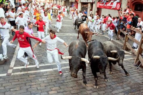 thrill-seeking-british-pensioner,-86,-rushed-to-hospital-after-goring-at-pamplona’s-famous-bull-run