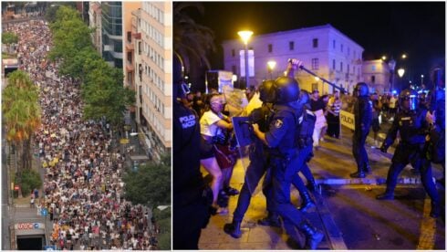 watch:-dozen-injured-in-mallorca-anti-tourism-march-as-police-charge-protestors-with-batons-and-fire-rubber-bullets