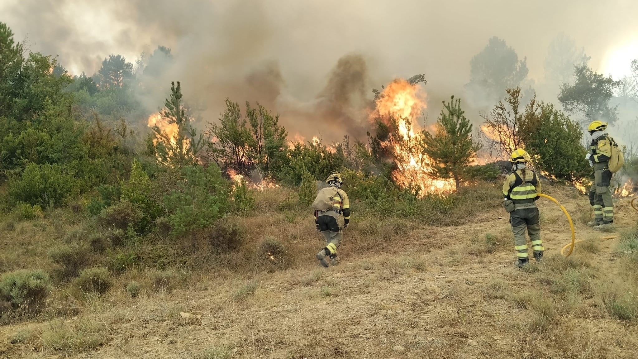 mas-de-1.000-personas-desalojadas-en-el-incendio-de-huesca,-que-amenaza-municipios-y-el-monasterio-de-san-juan-de-la-pena