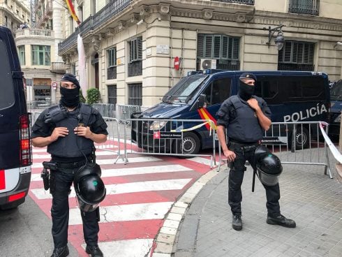National Police officers in Barcelona