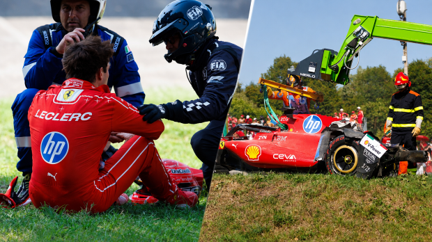 Leclerc had a big crash at Monza last Sunday.