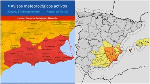 red alerts in Murcia