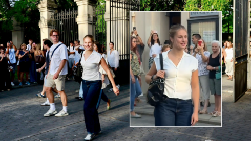 Princess Leonor arriving at university in Spain