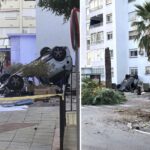 car-flies-over-marbella-roundabout-and-ends-upside-down-against-flats