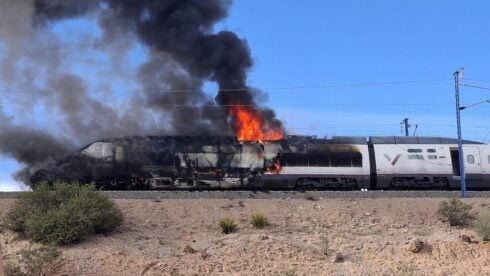 watch:-hundreds-of-passengers-evacuated-after-high-speed-train-travelling-from-madrid-bursts-into-flames