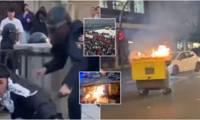 watch:-bins-torched-and-barricades-built-in-a-coruna-as-thousands-of-anti-fascist-protesters-clash-with-riot-police-over-vox-rally