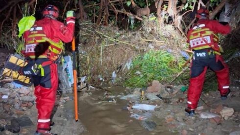 Fireman searching for a missing woman in Cabrera del Mar