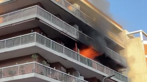 An apartment fire in a Mediterraenean-style block in Barcelona