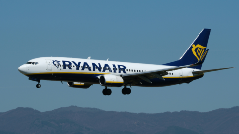 A Ryanair plane at Malaga Airport